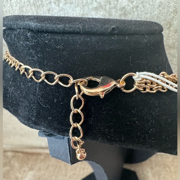 Natasha Statement Necklace - Royal Blue/Gold Flower - 3 strands.  NWT - Picture 5 of 6